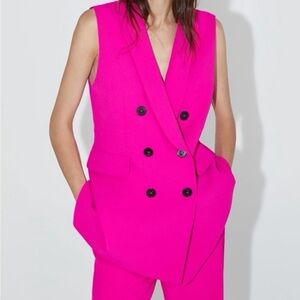 ZARA Vest Double Brasted vest Pink xs